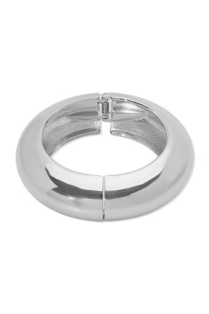 Chunky Polished Metal Round Bangle